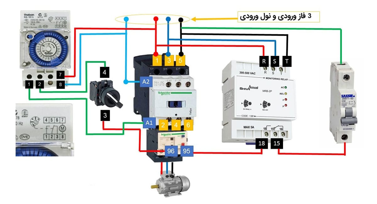 نصب تایمر برق صنعتی(رله زمانی)